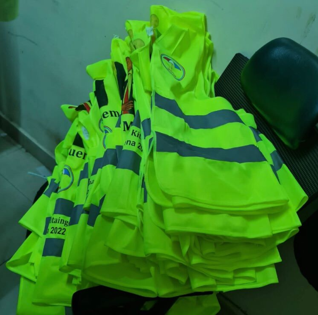 Reflective vests Clothes kenya branding promotional Custom gift card corporate Notebook banner Pitstop printshop